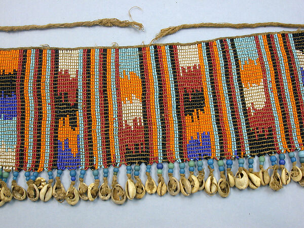 Cache-Sexe, Glass beads, cotton yarn, cowrie shells, metal (?), Kirdi, Fali group