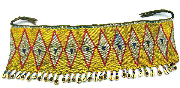 Cache-Sexe, Glass beads, cotton yarn, cowrie shells, metal (?), Kirdi, Fali group 