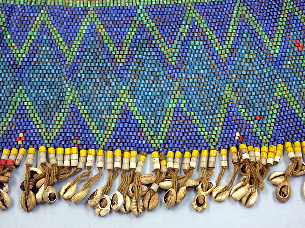 Cache-Sexe, Glass beads, cotton yarn, cowrie shells, metal (?), Kirdi, Fali group