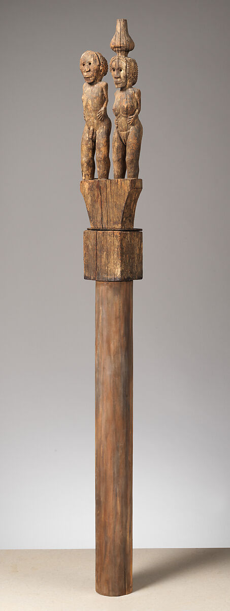 Hazomanga finial, Sakalava artist, Katrafay wood (Cedrelopsis grevei), pigment, Sakalava peoples
