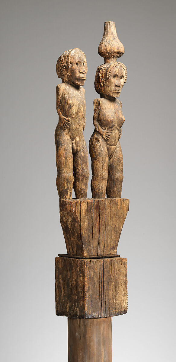 Hazomanga finial, Sakalava artist, Katrafay wood (Cedrelopsis grevei), pigment, Sakalava peoples