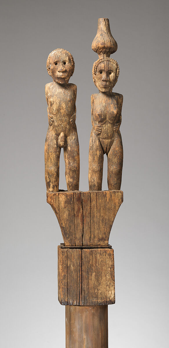 Hazomanga finial, Sakalava artist, Katrafay wood (Cedrelopsis grevei), pigment, Sakalava peoples