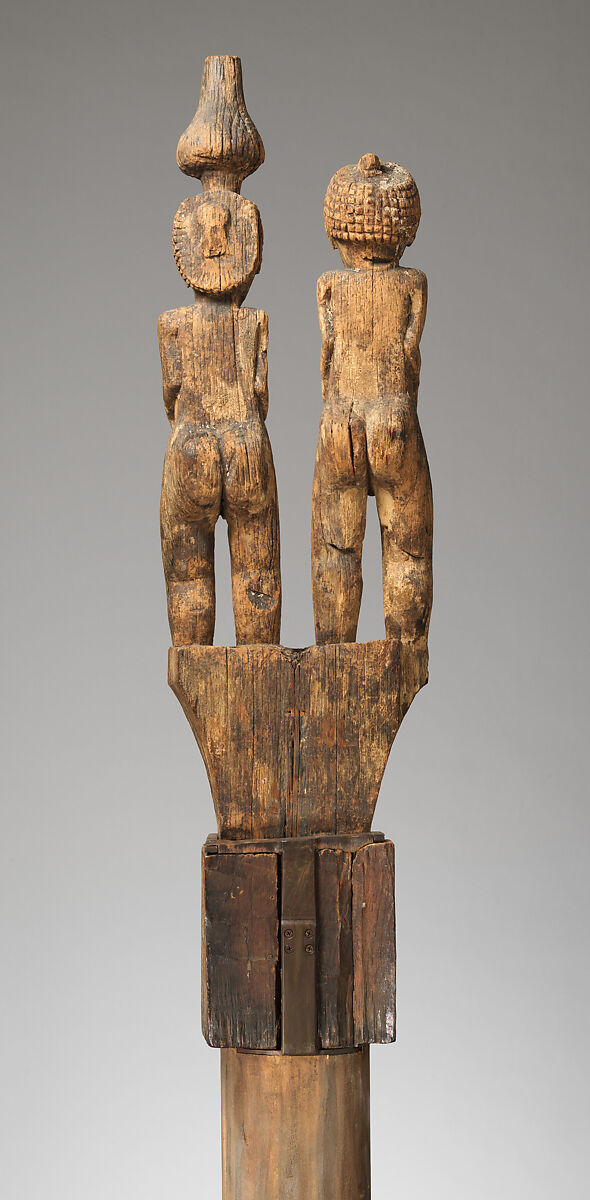 Hazomanga finial, Sakalava artist, Katrafay wood (Cedrelopsis grevei), pigment, Sakalava peoples