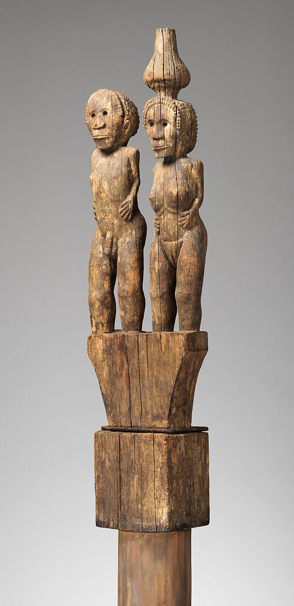 Hazomanga finial, Sakalava artist, Katrafay wood (Cedrelopsis grevei), pigment, Sakalava peoples