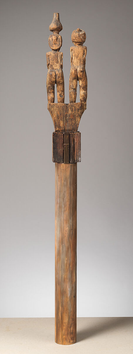 Hazomanga finial, Sakalava artist, Katrafay wood (Cedrelopsis grevei), pigment, Sakalava peoples