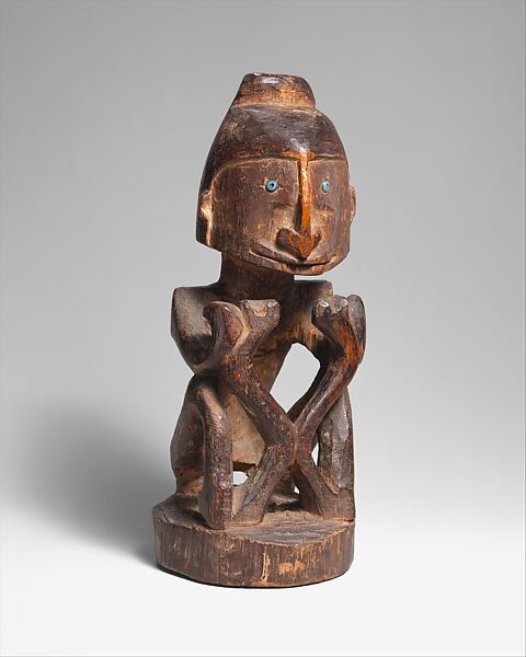 Ancestor Figure (Korwar), Wood, glass beads, Cenderawasih Bay 