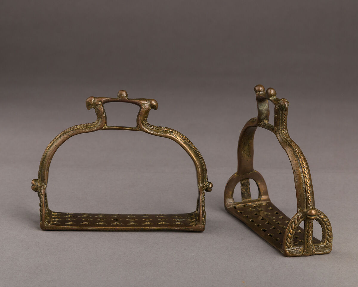 Pair of Stirrups, Brass, Indian, Central or South India 