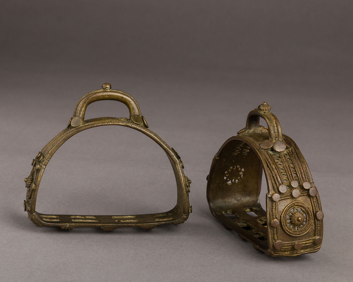 Pair of Stirrups, Bronze, Indian, Central or South India 