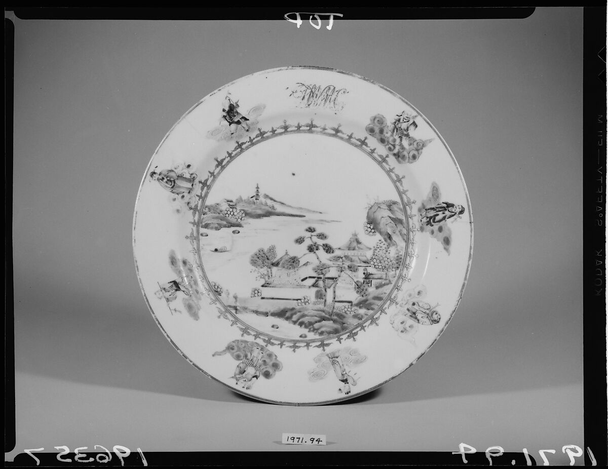 Dinner Plate, Porcelain, Chinese, for American market