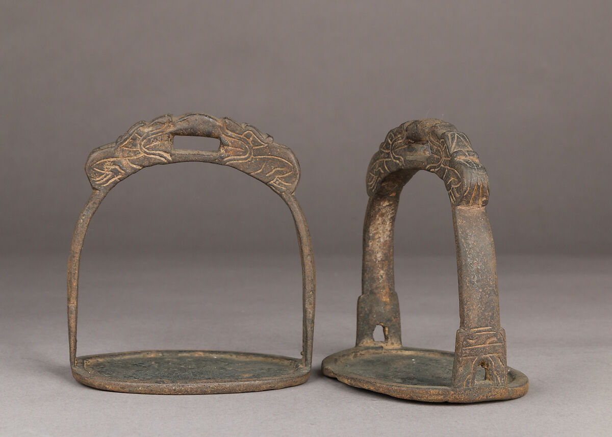 Pair of Stirrups, Bronze, Korean or Chinese 
