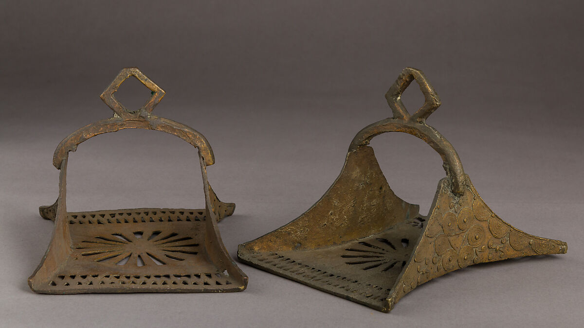 Pair of Stirrups, Copper alloy, Nigerian 