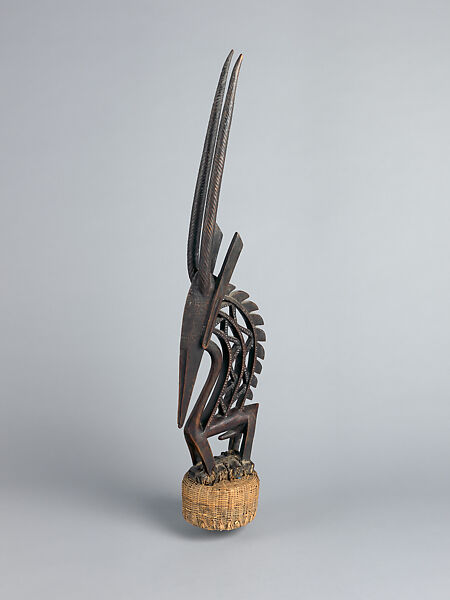 Headdress: Male Antelope (Ci Wara), Bamana numu (blacksmith), Wood, fibers, Bamana peoples