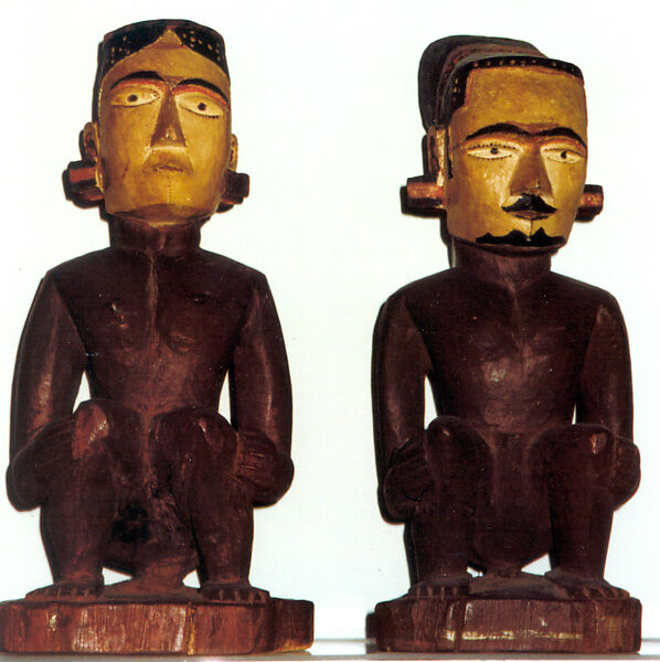 Figure, One of a Pair, Wood, paint, Belau (Palau) 