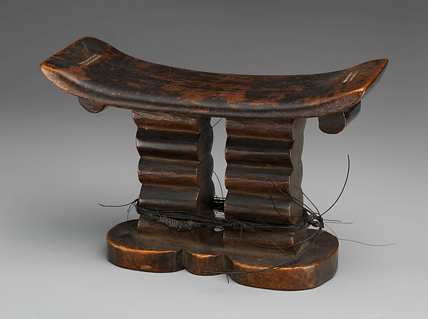 Headrest, Wood and elephant hair, Shona peoples 