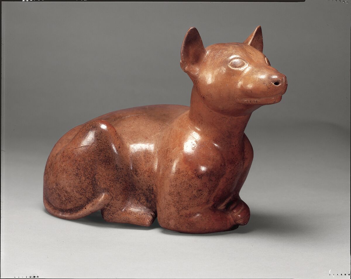 Reclining Dog, Ceramic, slip, Colima 