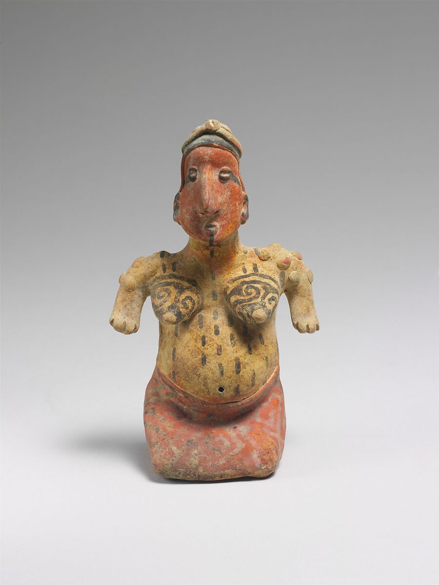 Kneeling Female Figure, Ceramic, San Sabastìan