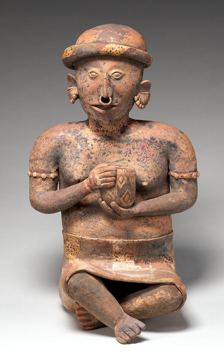 Seated Female Ancestor, Ceramic, Nayarit 