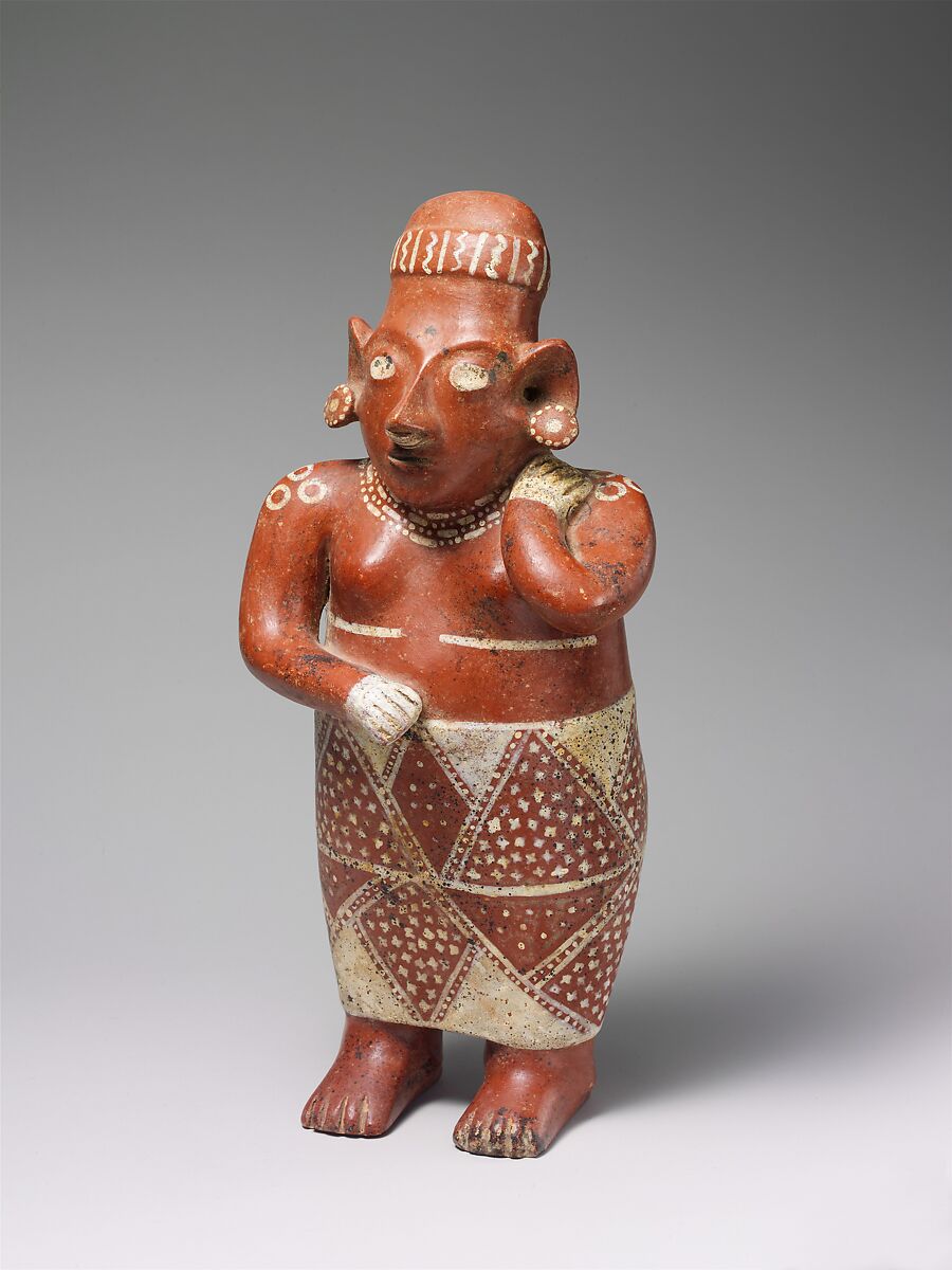 Standing Female Figure, Ceramic, slip, Tala-Tonalá