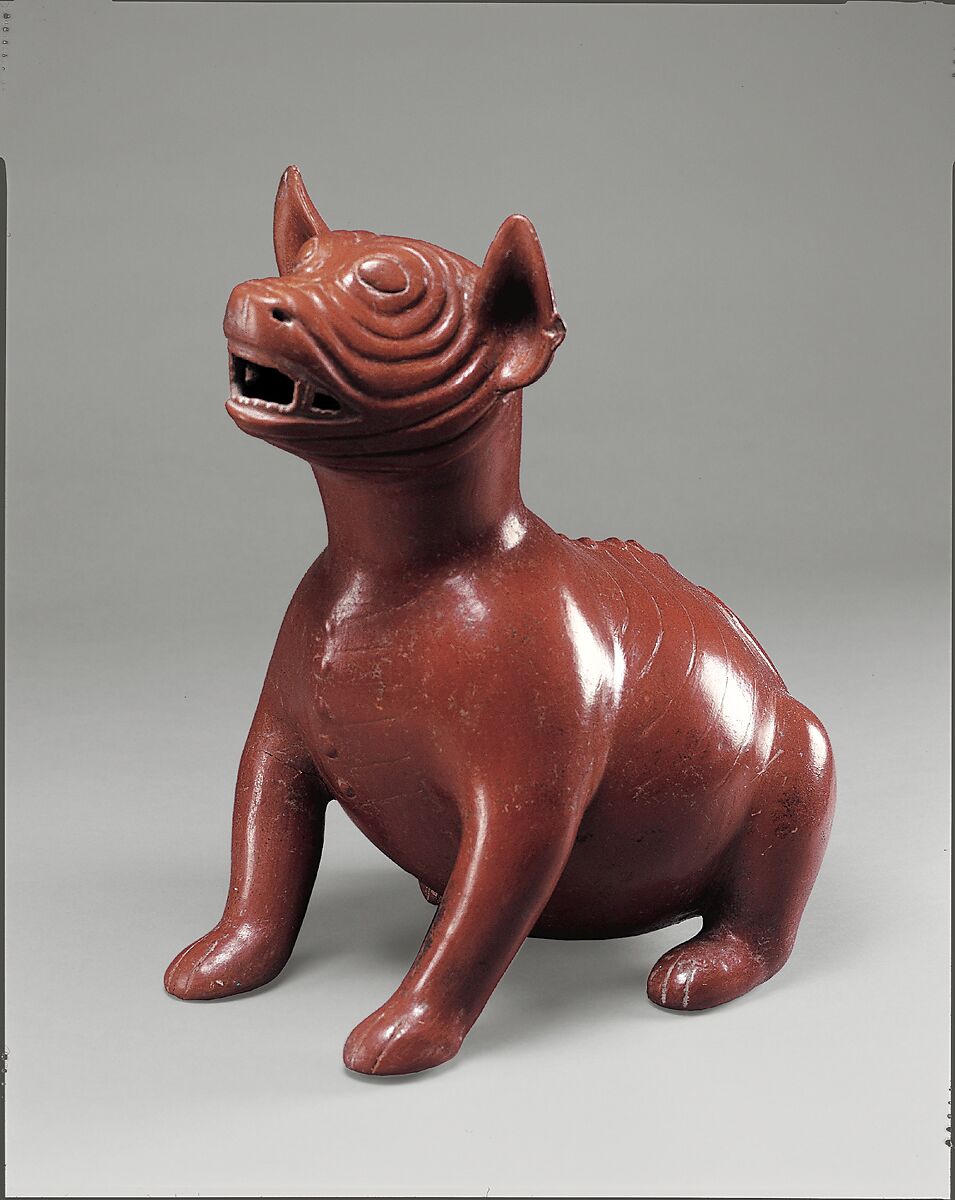 Snarling Dog, Ceramic, Colima