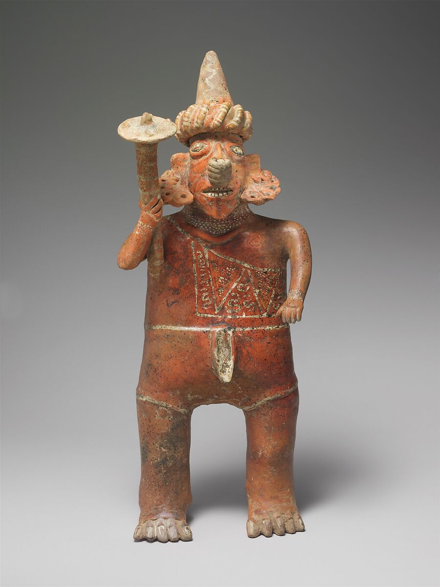 Male figure, Ixtlán del Río artist(s), Ceramic, slip, Nayarit