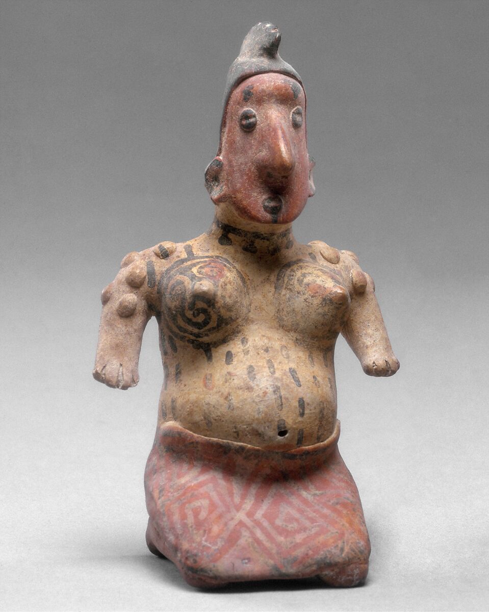 Kneeling Female Figure, Ceramic, San Sabastìan 