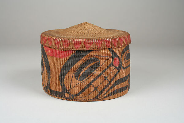 Lidded Basket, Charles Edenshaw (First Nation, Haida, 1839–1920), Spruce root, pigment, Haida