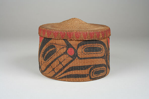 Lidded Basket, Charles Edenshaw (First Nation, Haida, 1839–1920), Spruce root, pigment, Haida