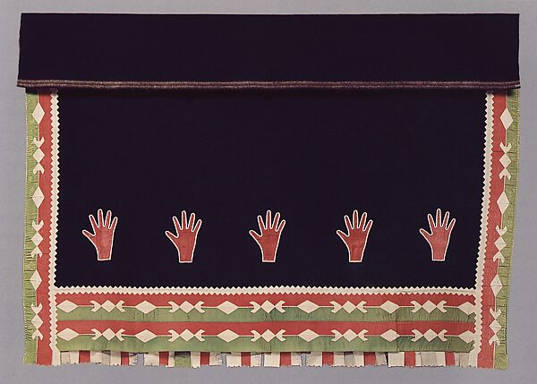 Woman's Wearing Blanket, Wool and silk trade cloth, glass beads, Osage