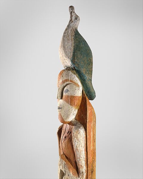 Tamanous Pole, Wood, pigment, Salish