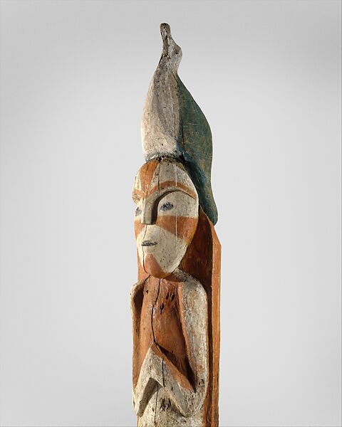 Tamanous Pole, Wood, pigment, Salish