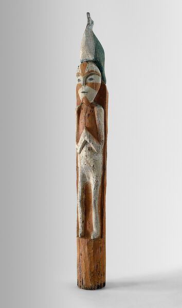 Tamanous Pole, Wood, pigment, Salish 