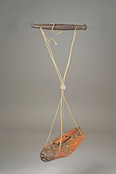 Effigy Puppet, Wood, shell, commercial cord, pigment, Yup'ik