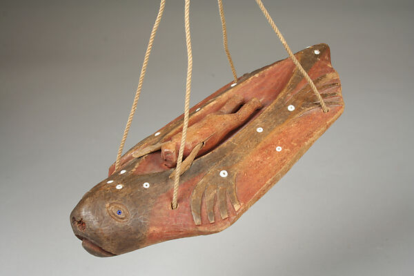 Effigy Puppet, Wood, shell, commercial cord, pigment, Yup'ik