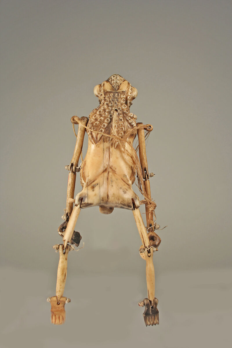 Transformation Puppet, Bone, sinew, shell inlay, plant fiber, Tlingit