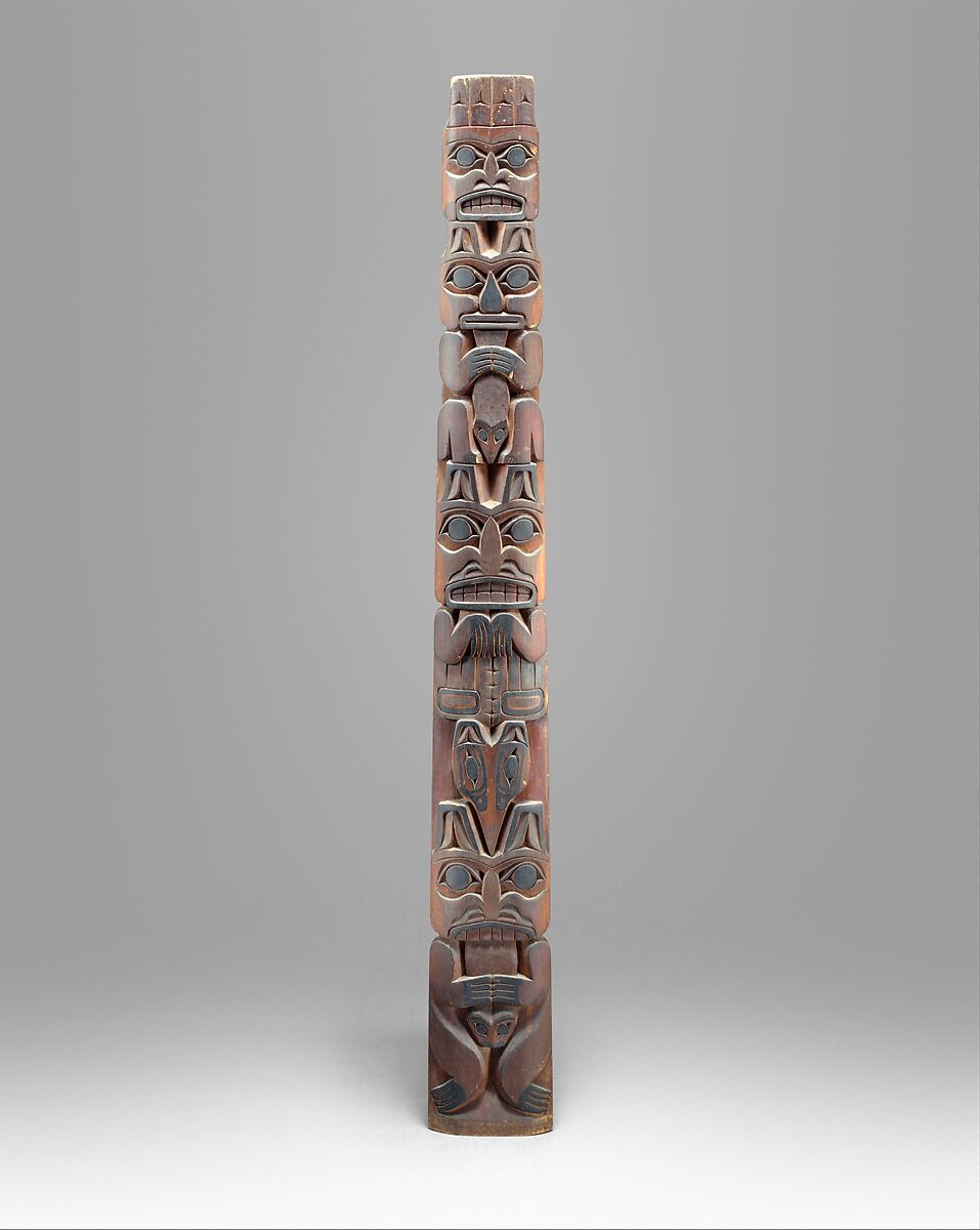 Totem Pole Model, Wood, Tlingit 
