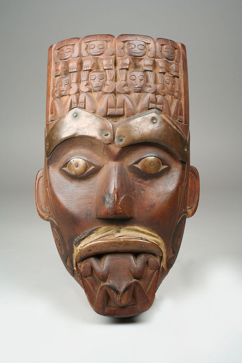 Mask, Wood, copper, fur, Tlingit
