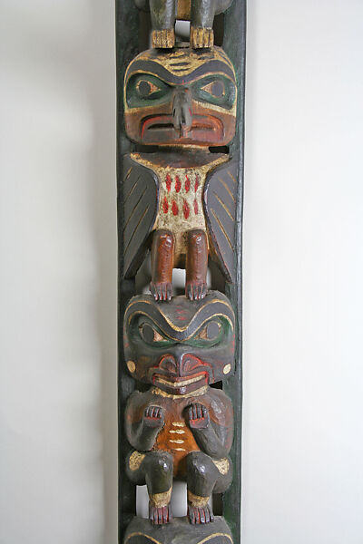 Totem Pole Model, Wood, pigment, Heiltsuk