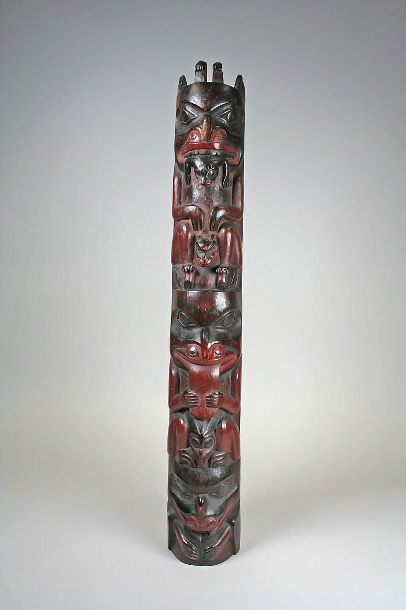 Totem Pole Model, Wood, pigment, Haida 