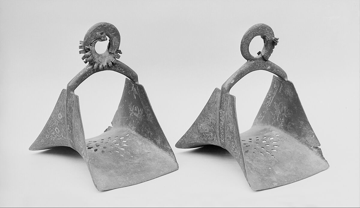 Saddle, Pair of Stirrups, Bridle and Trappings, Wood, pigskin, rawhide, iron, felt, calfskin, cowhide, velvet, gold, silver, wool, Tunisian