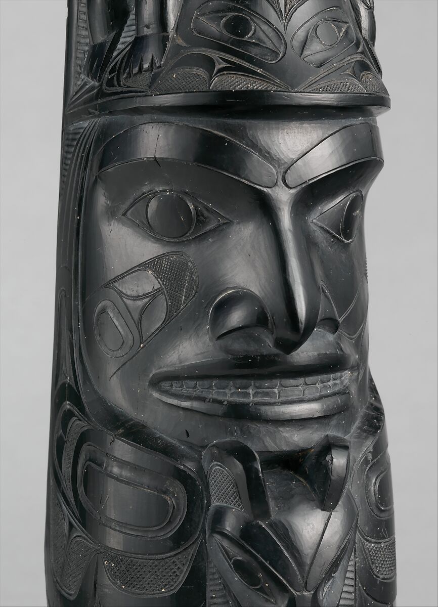 Totem Pole Model, Charles Edenshaw (First Nation, Haida, 1839–1920), Argillite, Haida