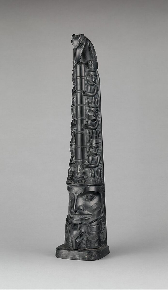 Totem Pole Model, Charles Edenshaw (First Nation, Haida, 1839–1920), Argillite, Haida 