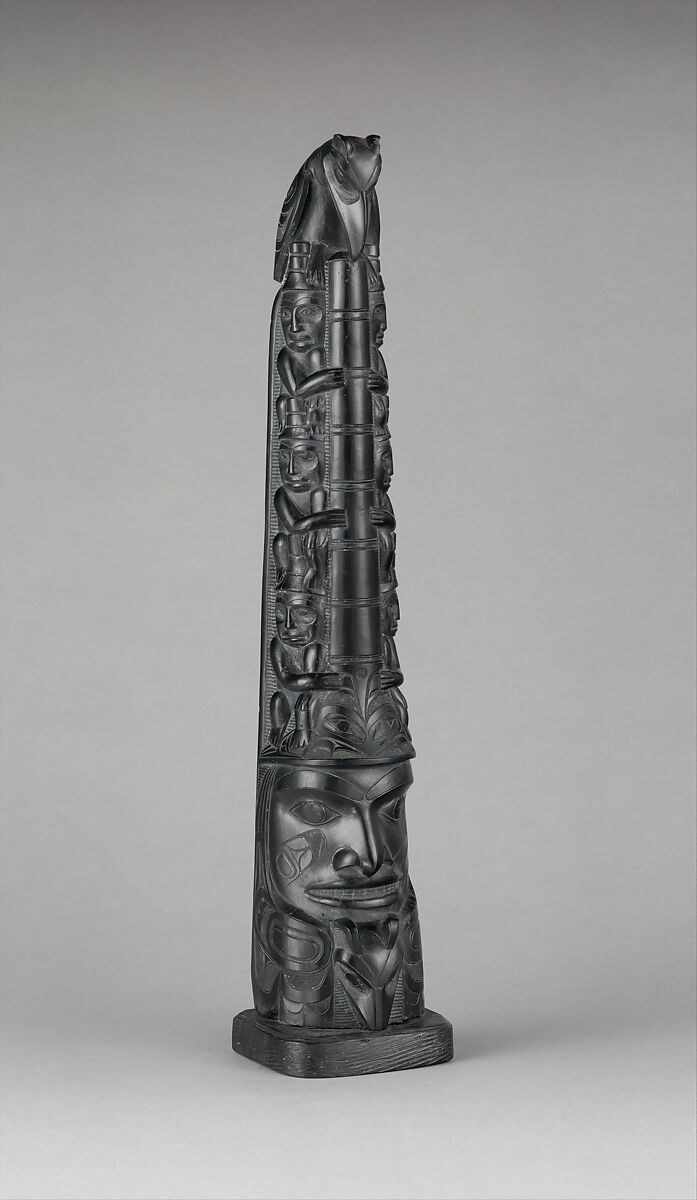 Totem Pole Model, Charles Edenshaw (First Nation, Haida, 1839–1920), Argillite, Haida