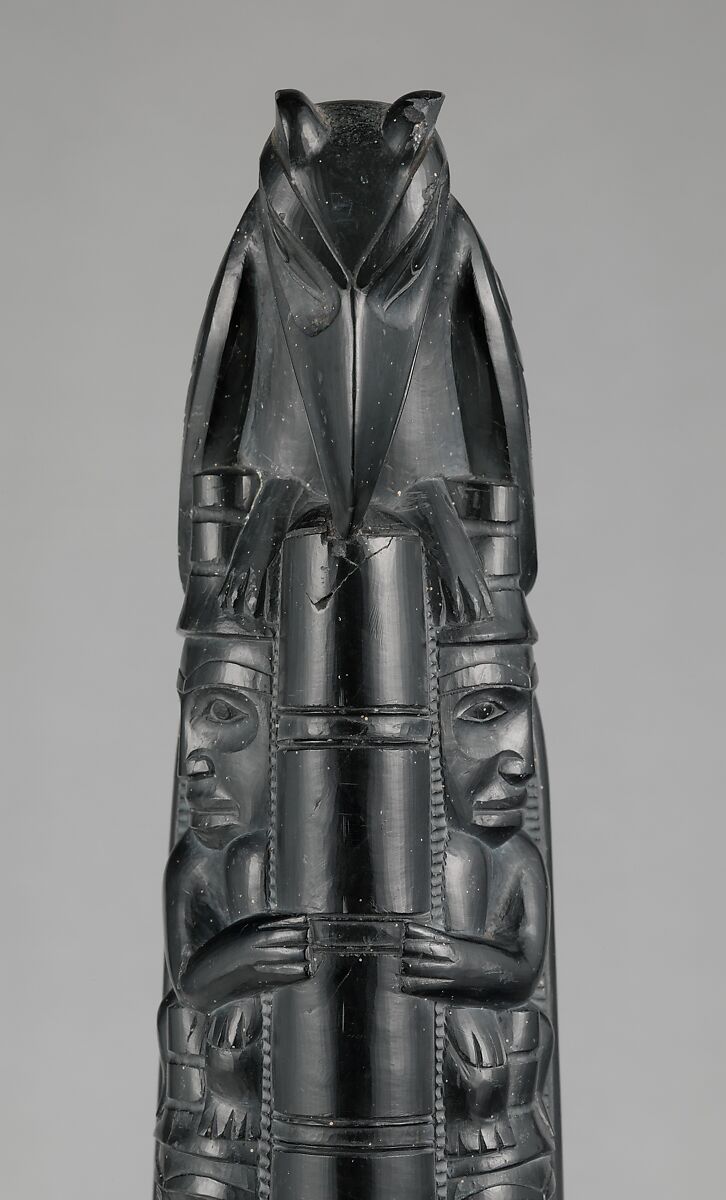 Totem Pole Model, Charles Edenshaw (First Nation, Haida, 1839–1920), Argillite, Haida