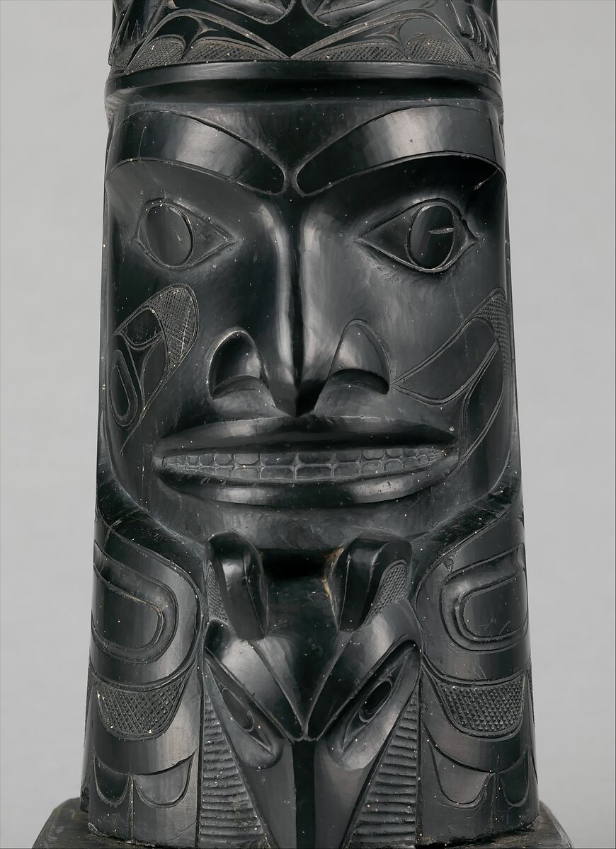 Totem Pole Model, Charles Edenshaw (First Nation, Haida, 1839–1920), Argillite, Haida