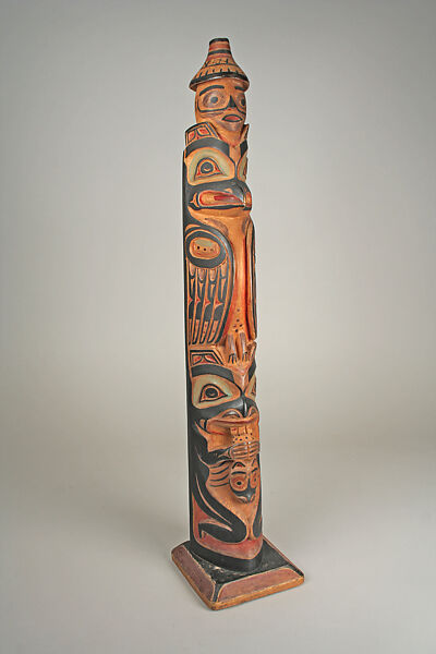 Totem Pole Model, Wood, pigment, Haida 