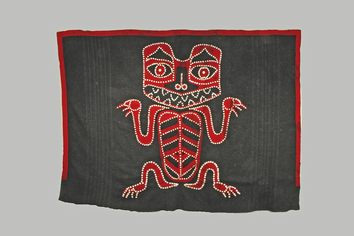 Button Blanket, Wool trade cloth, shell buttons, Kagani Haida