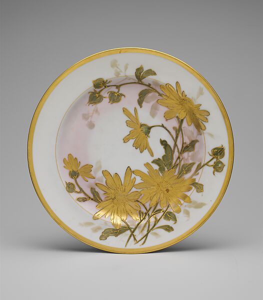 Plate, William Lycett Studios (1883–1909), Porcelain, American 