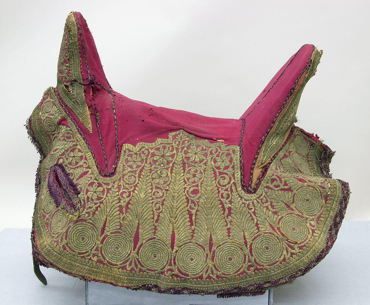 Saddle, Bridle, Bit, and Trappings, Wood, iron, tin, leather, gold, textile, metallic thread, Moroccan