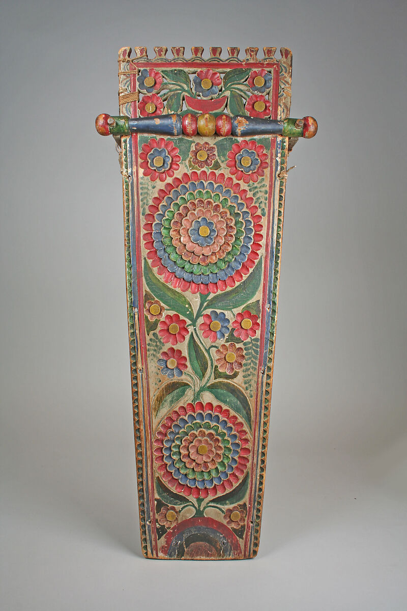 Cradleboard, Wood, rawhide, pigment, Mohawk