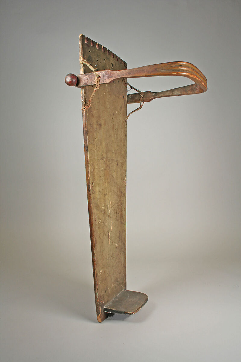 Cradleboard, Wood, rawhide, pigment, Mohawk